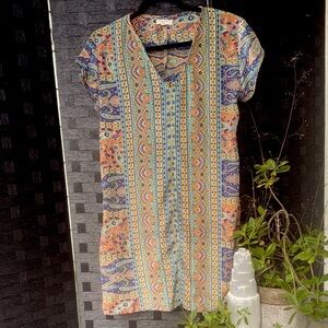 Paani Multicolor Paisley Print Shift Dress